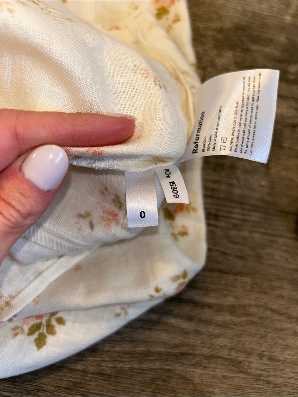 Reformation Linen Floral Mini Dress Puff Sleeve Cottagecore Prairie Size 0 - Picture 4 of 9
